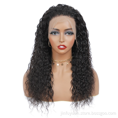 Top Quality Brazilian Human Hair Lace Front Wig,Natural Dream Custom Lace Wig,Natural Color Black water wave Wig